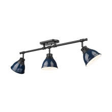 Golden 3602-3SF BLK-NVY - Yep by Golden Lighting Duncan 3-light Semi-Flush Mount in Matte Black and Navy Blue shade